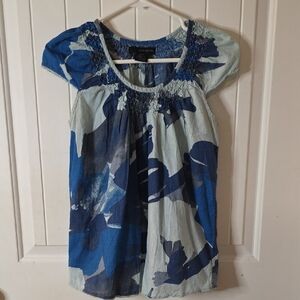 Calvin Klein Jeans Floral Blue and Light Blue Blouse